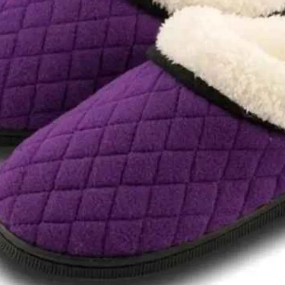 Girls Cozy Purple Plush Slippers